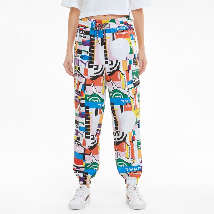 Puma Printed Drawstring Cuffed Casual Sports Pants Women pants Multicolor 531344-02