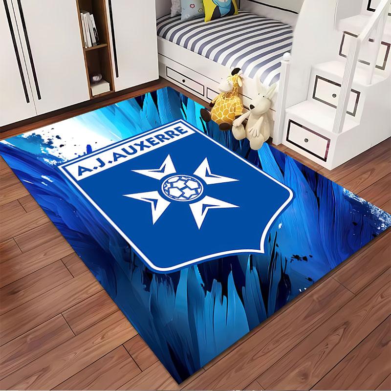 A.J. Auxerre Logo Blue Carpet suitable as a non-slip mat for the living room or bedroom sofa