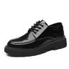 Men's Shoes Glossy Leather Shoes Men's Casual Shoes Young Men's Suit Leather Shoes Black Round Head Leather Shoes Trendy Shoes