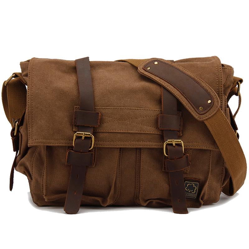 Men's Seven-Color Cotton Canvas Crossbody Bag - Student & Outdoor Casual Messenger Style