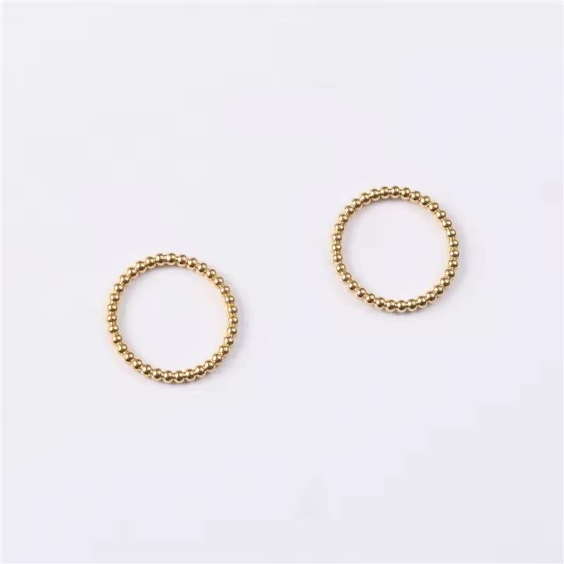 Anello in Acciaio Inossidabile Sottile Placcato Oro 18k Minimalista Acciaio Inossidabile Piccola Sfera Solida Anello Impilabile per Donna