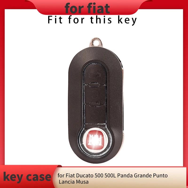 Cover per chiave auto con 3 pulsanti TPU per Fiat Ducato 500 500L Panda Grande Punto Lancia Musa Auto Shell Fob Accessori