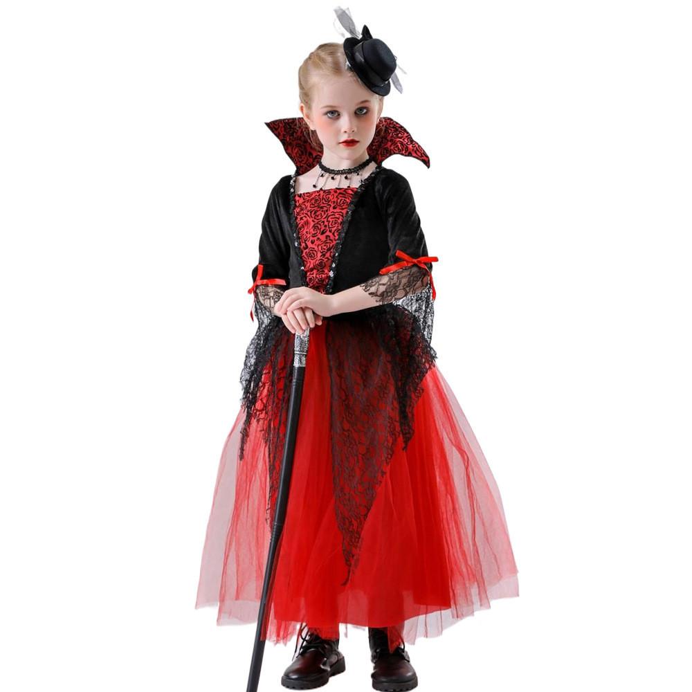 Halloween Costume Children Vampire Demon Witch Princess Dress For Stage Play