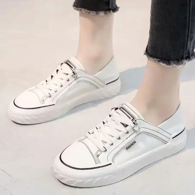 Fashion Flat Comfortable Elegant Women's Running Shoes Trend 2024 Canvas Mirror Luxury Cute Low Hit Ladies Shoe Designer Fashion White