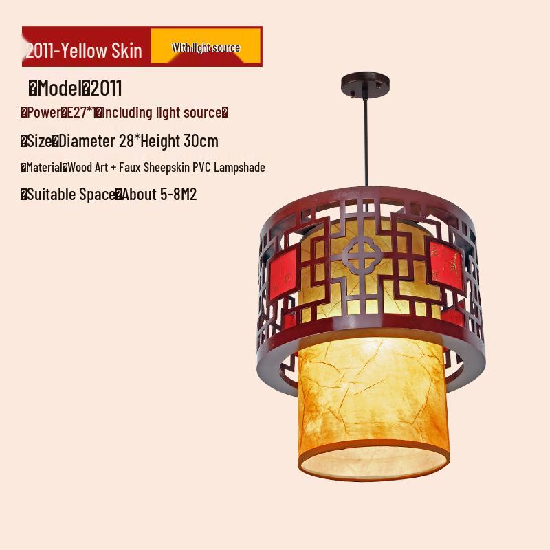 Antike massive Holz-Pendelleuchte im chinesischen Stil für Balkon, Teeraum, Flur oder Wohnzimmer.