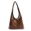 Niche Design Rivet Tote Bag Women's New Fashion High Sense Commuting Fashion Versatile Shoulder Armpit Bag