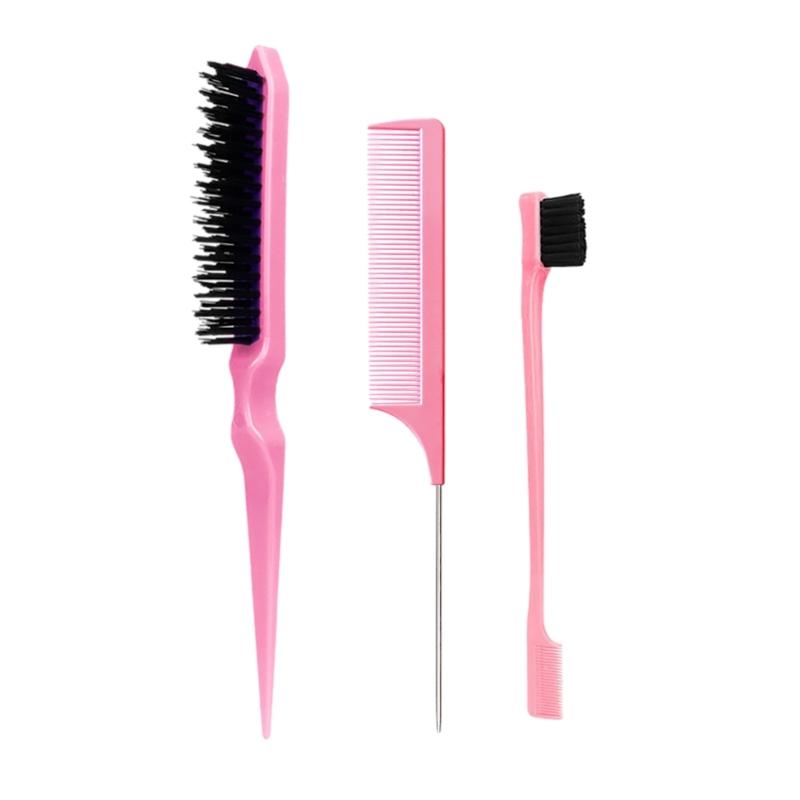 3 Stück Vielseitige Haarstyling-Werkzeuge Toupierbürste Spitzkamm Set Friseur Flecht-Kit
