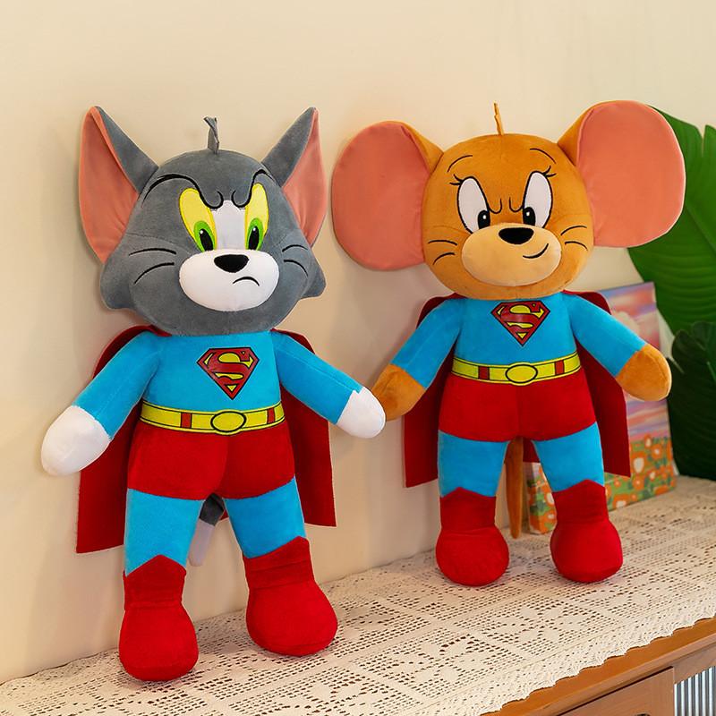 Tom Jerry Et Poupée Super-Héros Chat Souris Animaux en Peluche Pour la Décoration de la Chambre des Enfants