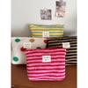 Wind Winter Plush Cosmetic Bag Color Polka Dots Large Capacity Travel Skin Care Cosmetics Storage Bag Women