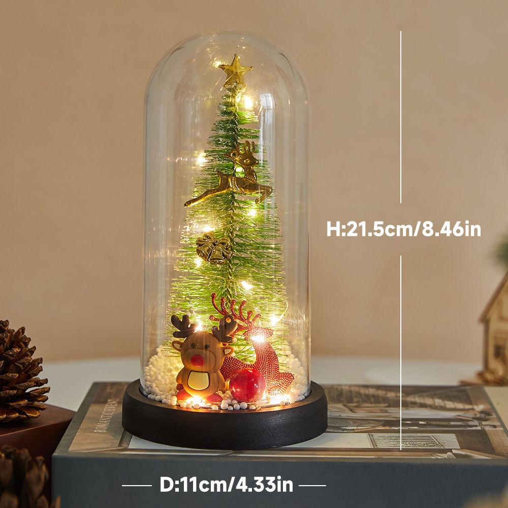 Led Christmas Tree Decorations Desktop Miniature Light Home Decor Mini Luminous Christmas Tree DIY Ornaments for Office Party