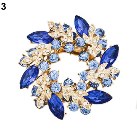 1 Pc Fashion Ladies Rhinestone Flower Bouquet Brooch Pin Scarf Bag Jewelry Charm