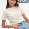 Leisure Breathable Solid Color Summer Women T Shirt Round Neck Cotton Short Sleeve T-Shirts Couples Tees