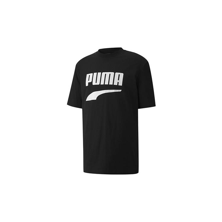 PUMA Downtown Printing Casual Short Sleeve Black Men s 599177-01 L