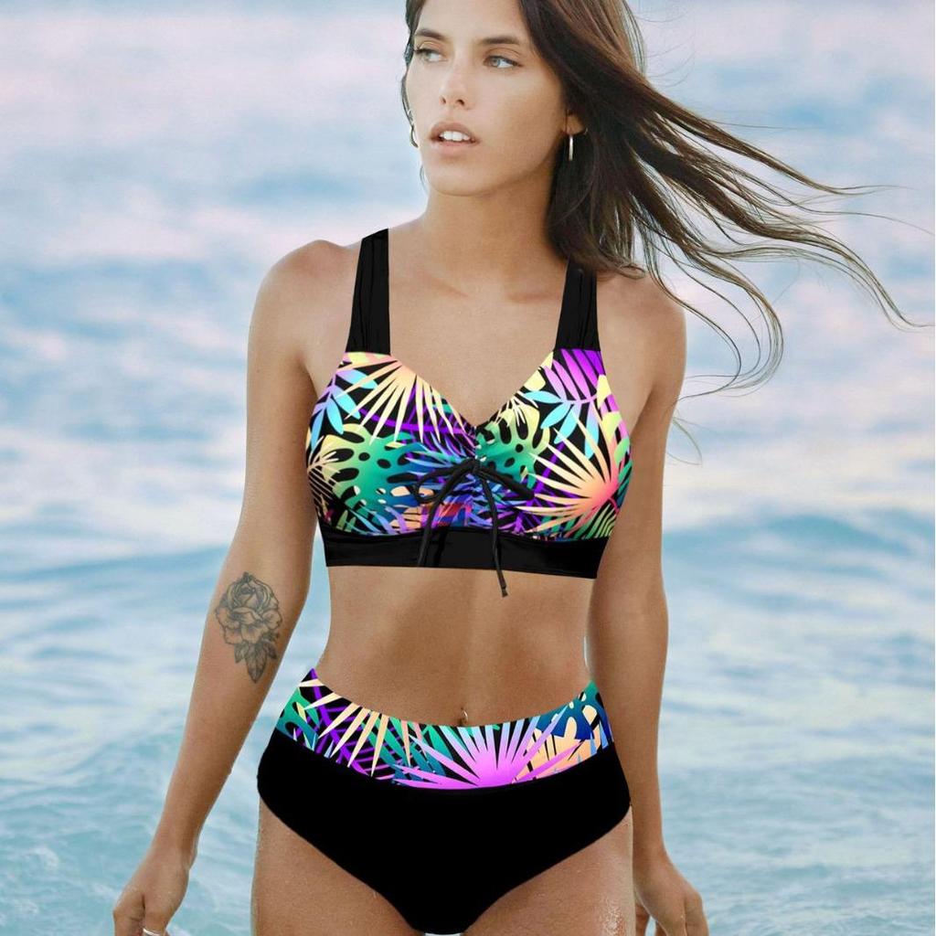 2025 European & American Hot-Selling Women's Quick-Dry Split Bikini - New Style Sexy Print Swimwear
