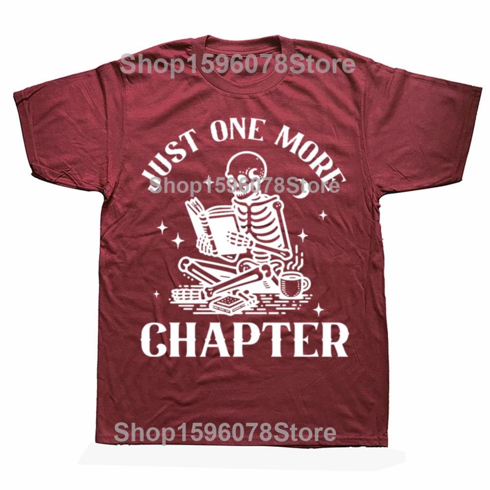 Jen ještě jednu kapitolu Trička Vtipné Lebka Knihomol Tričko Milovník knih Čtení Učitel Tričko Ženy Muži Bavlna Krátký rukáv Trička