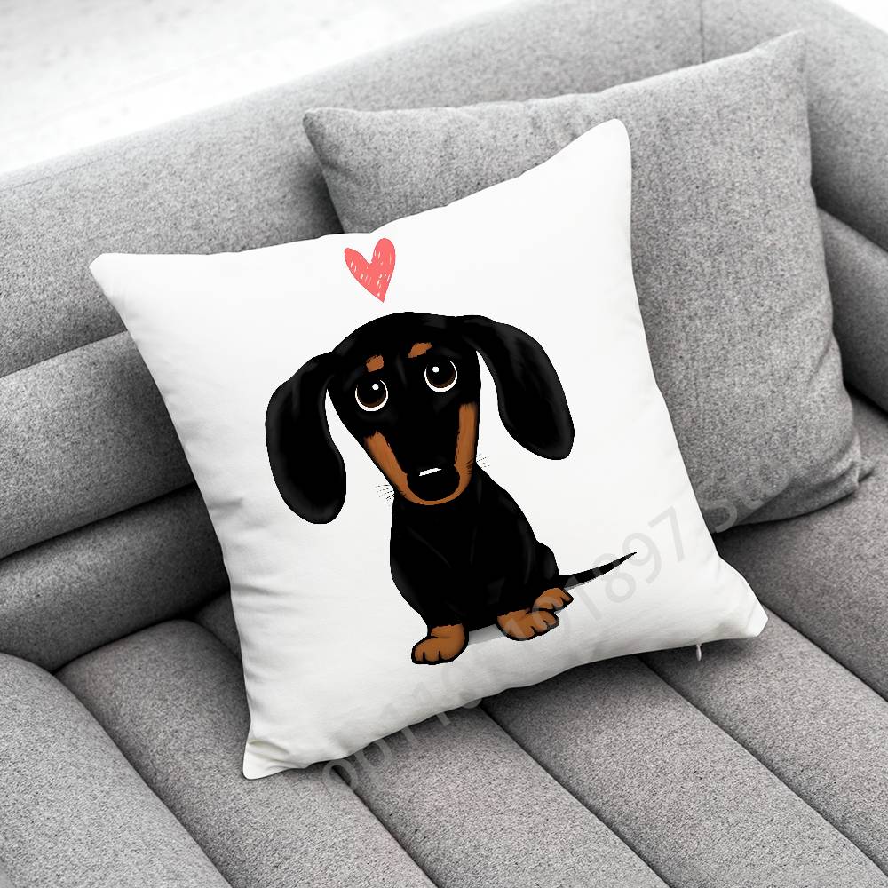 Dachshund Sausage Dog Puppy Christmas TREE Throw Pillow Case For 45*45cm 40cm 30cm 50cm 55cm Square Home Pillowcase Case