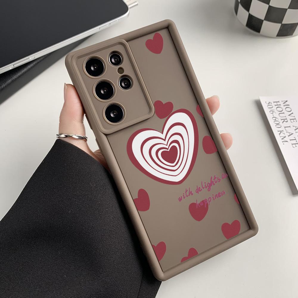 Soft Case For Samsung A55 5G S25 Ultra S24 FE A54 A16 A15 A53 A35 A34 A14 A13 A06 A05 A05s A33 A25 S23 S22 Plus Love Heart Cover