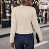 Damen Casual Business Langarm Jacke mit Frontöffnung Slim Fit Cropped