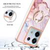 For Xiaomi Redmi Note 13 Pro 5G/Poco X6 5G Case with Ring Kickstand Marble Pattern Electroplating TPU Back Cover