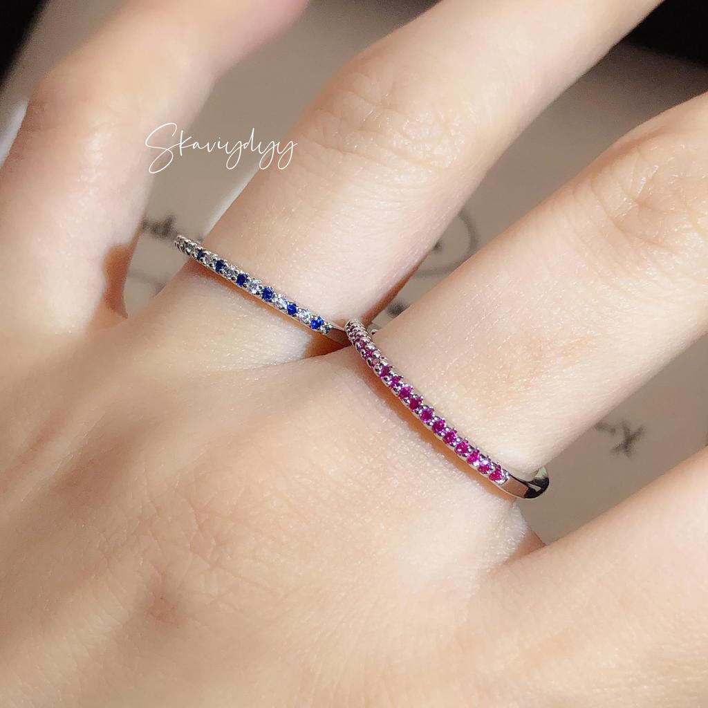 Anello in Oro Rosa con Zaffiri e Diamanti Intarsiati - Stile Europeo & Americano