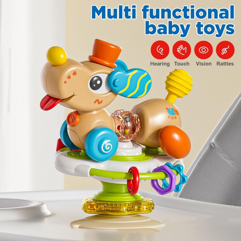 Cartoon Pet Dining Table Puppy Suction Cup Horse Model Puppy Suction Cup Spinning Children Gifts