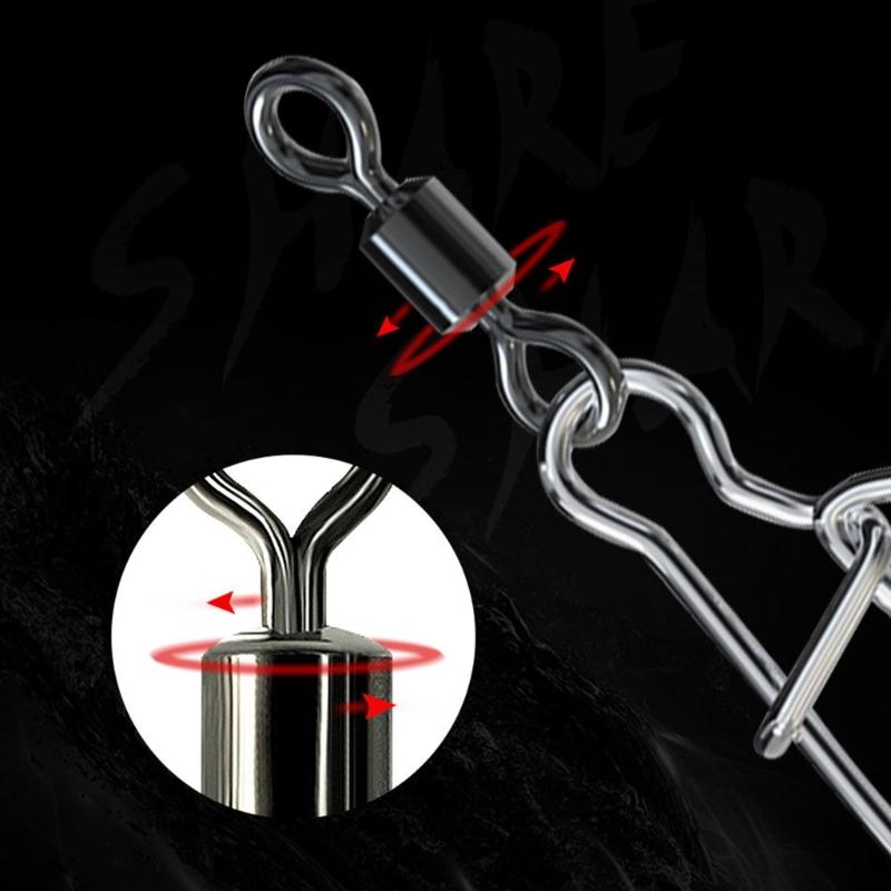 10Pcs Fishing Swivels Duos Lock Balls Bearing Swivels Quickly Change Swivels Fishing Tackle For Saltwater Freshwaters