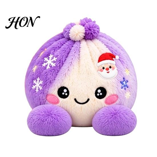 Plush Cartoon Dumpling Toy Christmas with Steamer, Stress Relief Stuffed Decoration Squeeze Toy, Steamed Bun Plushie for Holiday Soft