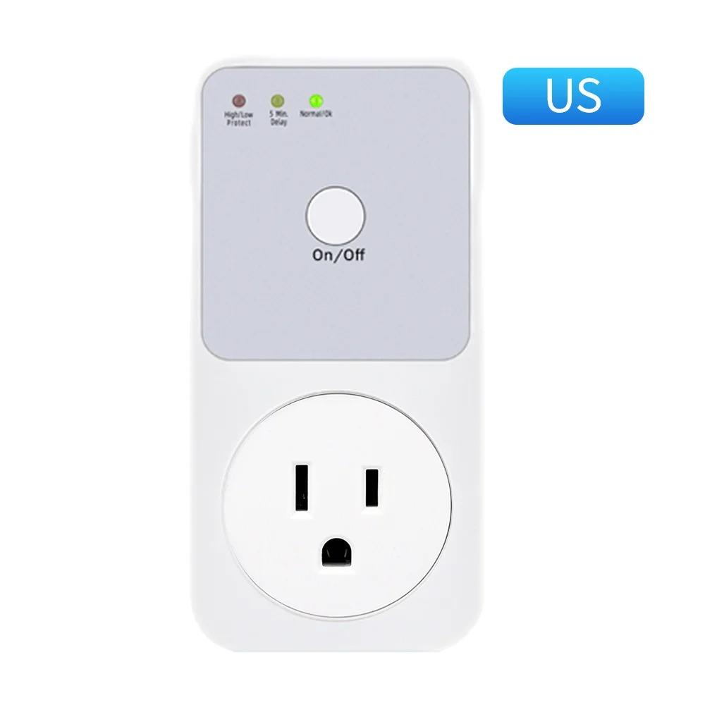 Automatic Voltage Protector Socket Switcher AC 220V Power Surge Safe Protector EU Plug Socket Voltage Safe Refrigerator Protect