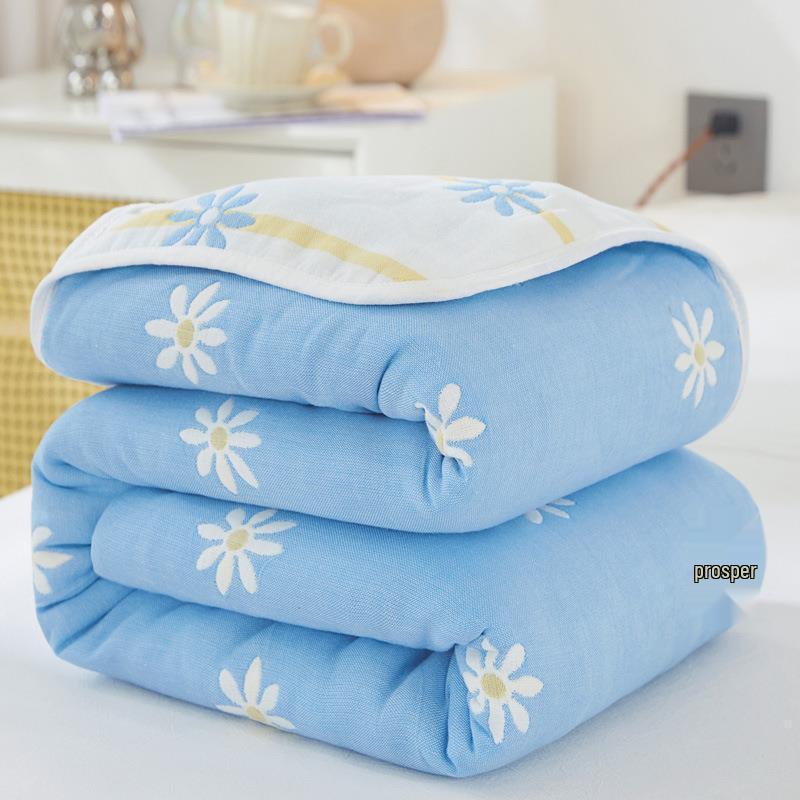 Pure Cotton 6-Layer Gauze Summer Quilt for Children - Thin, Breathable Baby Blanket