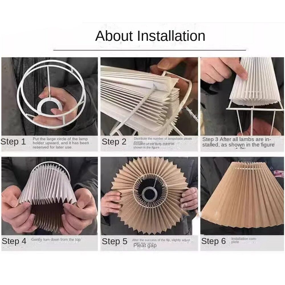 Fabric Wall Lamp Lampshade Pleated Floor Lamp Cover Pendant Lampshade Living Dining Room