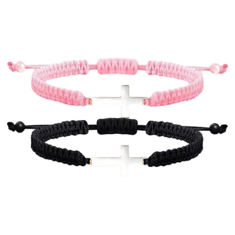 

Premium Zinc Alloy Crafted Crosses Woven Bracelet Featuring Adjustable Size Lightweight for Effortless Style and Comfort