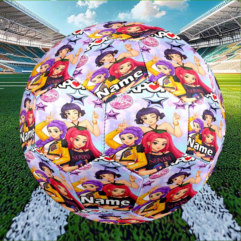 Custom Name Personalized KPop Demon Hunters-A Print Size 5 Soccer Ball Training & Match Football, for Team, Kicking, Gift for Football Enthusiasts