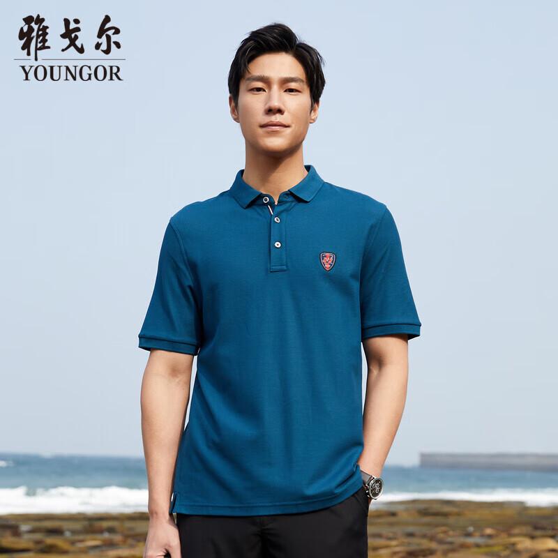 YOUNGOR Men s Casual Short Sleeve Polo T-Shirt XL