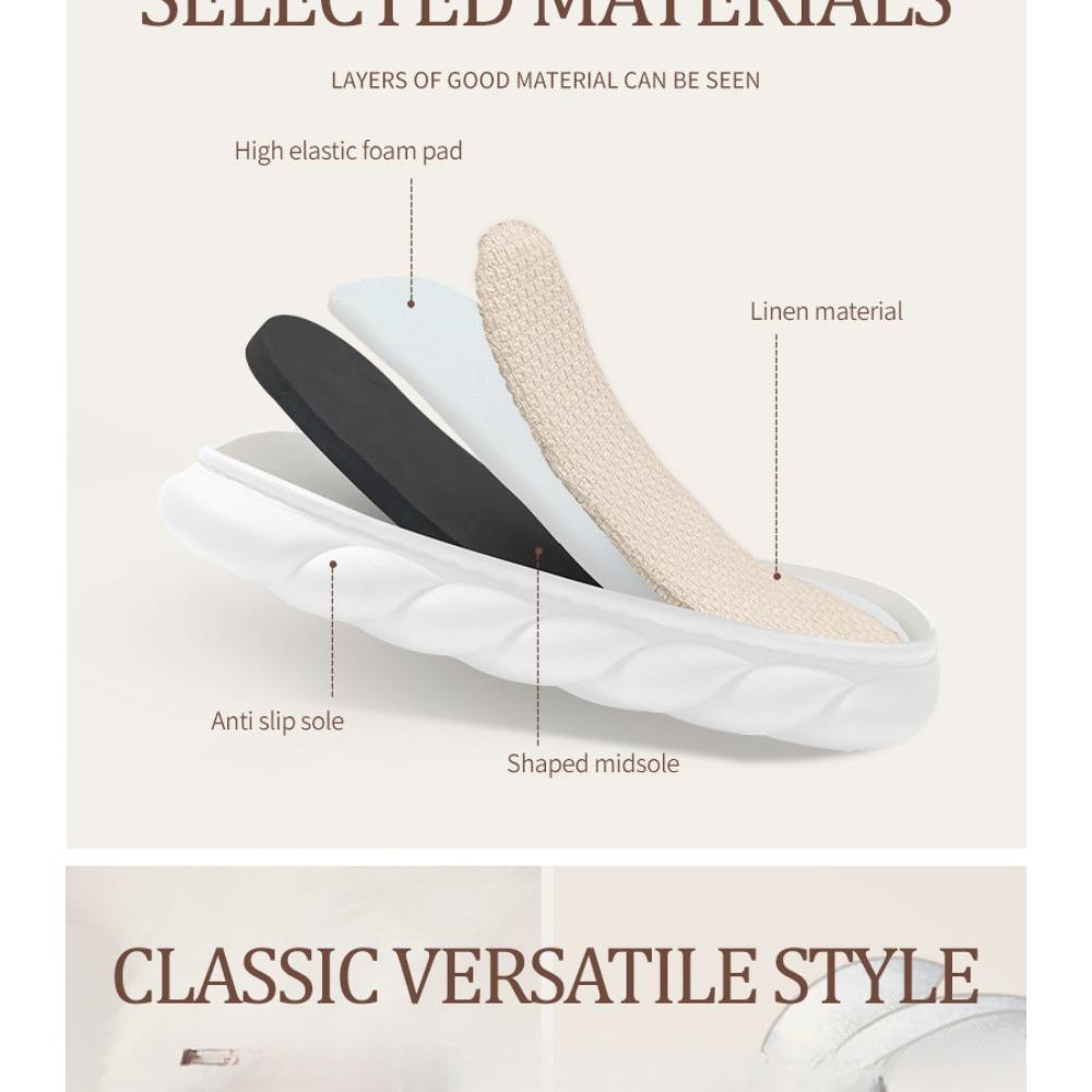 Linen House Slippers for Women and Men Premium Non-Slip Sole Antimicrobial Breathable Comfortable Home Shoes