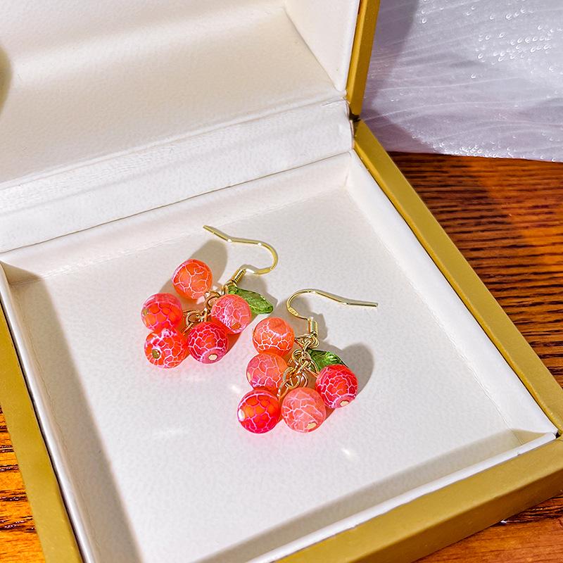 Summer Sweetheart Fruit Charm Earrings – Fresh Orange Dangle with Silver Needle
