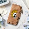 Skull Pizza Pattern Long Wallet Fashion Casual Portable Multi Card Slot Daily Purse