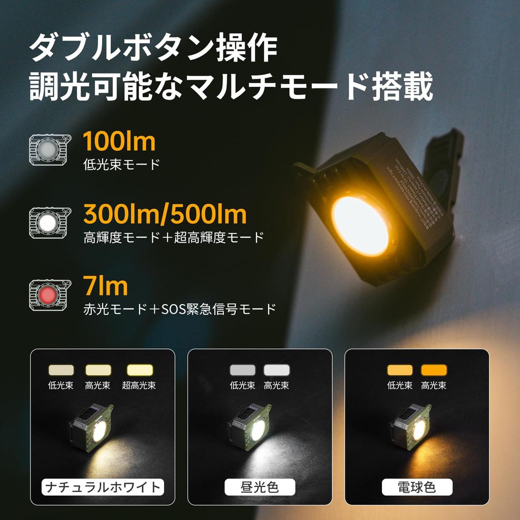 Naturehike Handheld Flashlight with 3 Color for Camping Switching, Type-C Rechargeable, (Green)