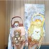 Bicchiere in Plastica con Cannuccia e Manico a Forma di Orso dei Cartoni Animati per Bambini Scolastici