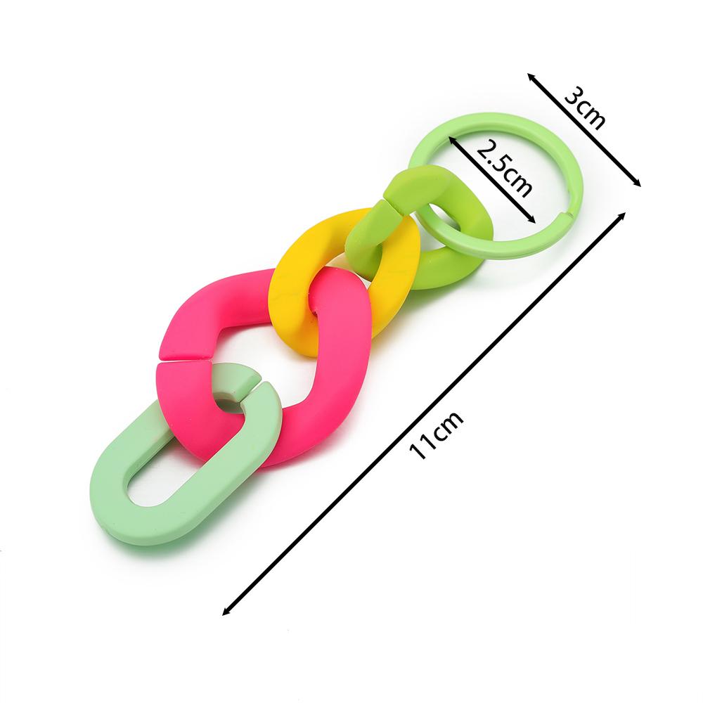 1pc Colorful Acrylic Links Chain Keychain Handmade Car Key Ring for Women Men Handbag Accessories DIY Friendship Gifts