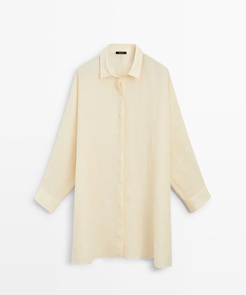 Masimodutti 100% Linen Short Shirt Dress