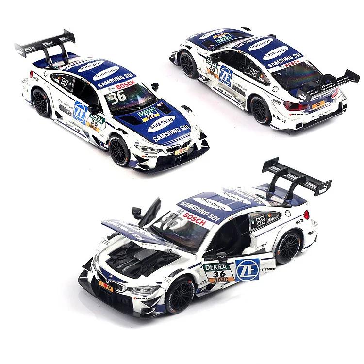 1:32 Alloy Diecast BMW M4 DTM M8 GTE Car Toy Model Sound Light pull Back Sport Vehicle Toys For Boy Gift Collection