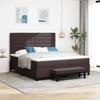 Box Spring Bed with Headboard Dark Brown 180 X 200 Cm Fabric