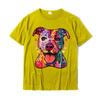 Pitbull Tshirt Rainbow Pitbull Shirt Gifts For Dog Lovers Oversized Group T Shirts Cotton Men Tops  Tees Simple Style