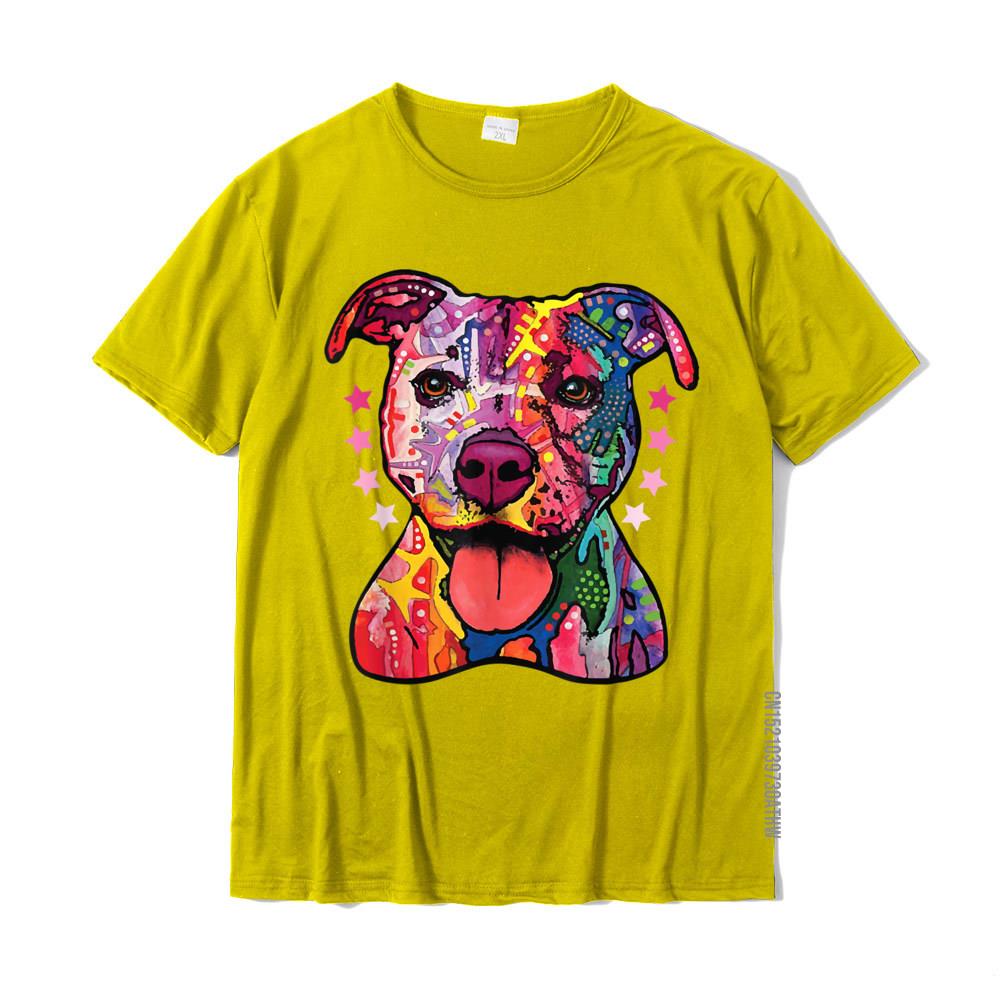 Pitbull Tshirt Rainbow Pitbull Shirt Gifts For Dog Lovers Oversized Group T Shirts Cotton Men Tops Tees Simple Style