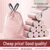 Ice Berry Pink Drawstring Garbage Bags - Thickened, Handheld, Ideal for Student Dorms