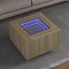 LED Coffee Table in Sonoma Oak 60 x 60 x 40 cm Particleboard