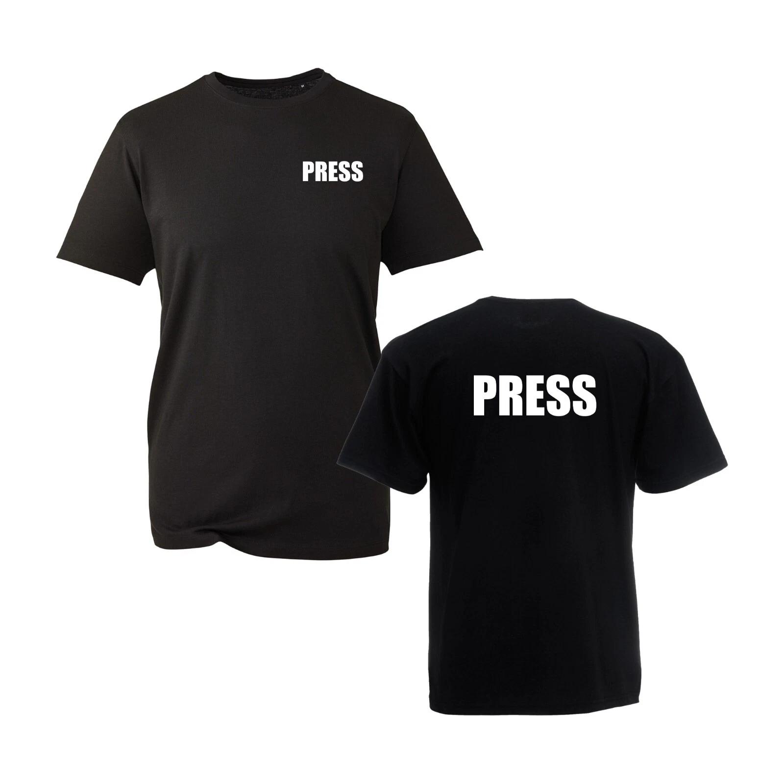 Press Print T-Shirt News Reporter News Channel Employee Work Wear Uniform Adult S
