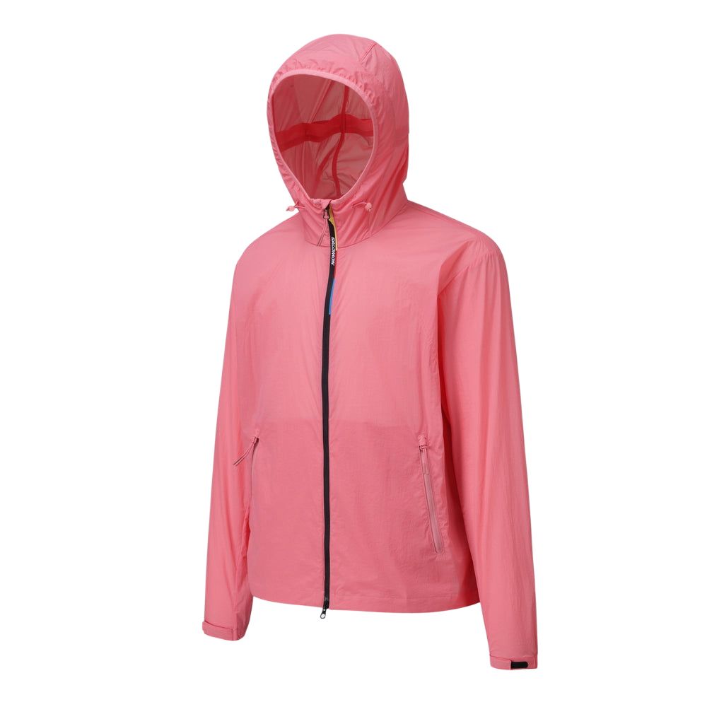 Salomon Modyssey Series Aero Outdoor Waterproof Lightweight Hooded Zip-Up Long Sleeve Jacket Unisex jackets Deep-Pink C28128