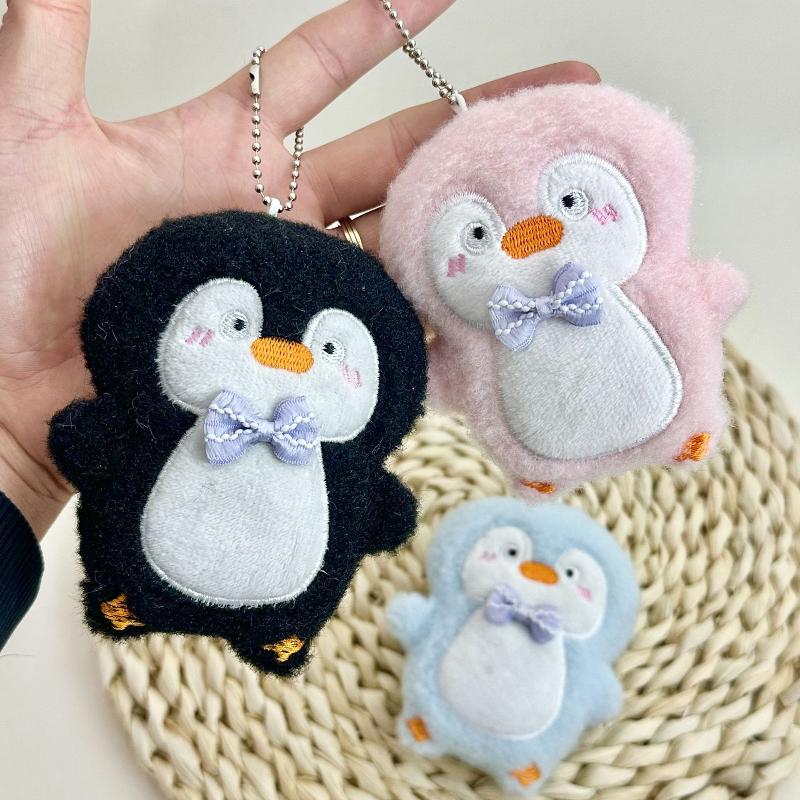 Cute Cartoon Bow Tie Penguin Plush Keychain Kawaii Penguin Stuffed Doll Pendant Backpack Decoration Pendant Accessories Gift