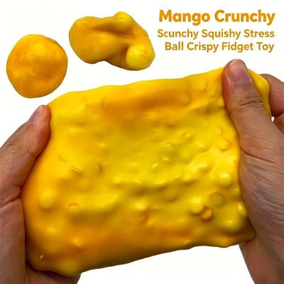 Chrupiąca Miękka Piłeczka Mango Anty-stresowa Fidget Toy Ręcznie robiona Chrupiąca Piłeczka do ściskania Okrągłe Klocki Wypełnione ASMR Zabawki Anty-stresowe dla Dorosłych